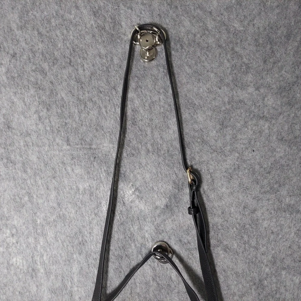 Vince‎ Camuto Crossbody Bag Black Pebbled Leather Croc Embossed Chain Handbag